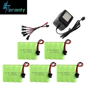 

4.8v 2800mAh Battery and Charger For RC Cars Robots Tanks Gun Boats 4.8v NiMH Battery Aa 2400mah 4.8v Rechargeable Battery Pack