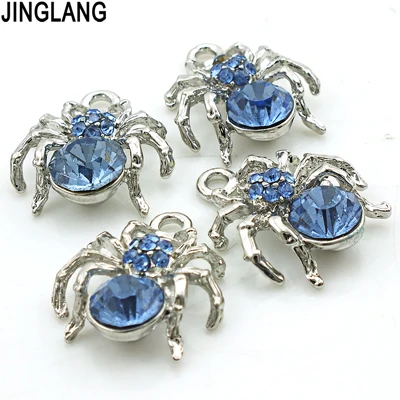 Blue JINGLANG,, подвески в виде паука, ювелирные аксессуары, DIY Подвески в виде насекомых, антикварные серебряные ювелирные изделия, 30 шт - Окраска металла: Blue