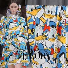 Ткань 14momme с героями мультфильмов, с рисунком утки крепдешин ткань шелк тутового шелкопряда материалов рубашка платье DIY Одежда ткани