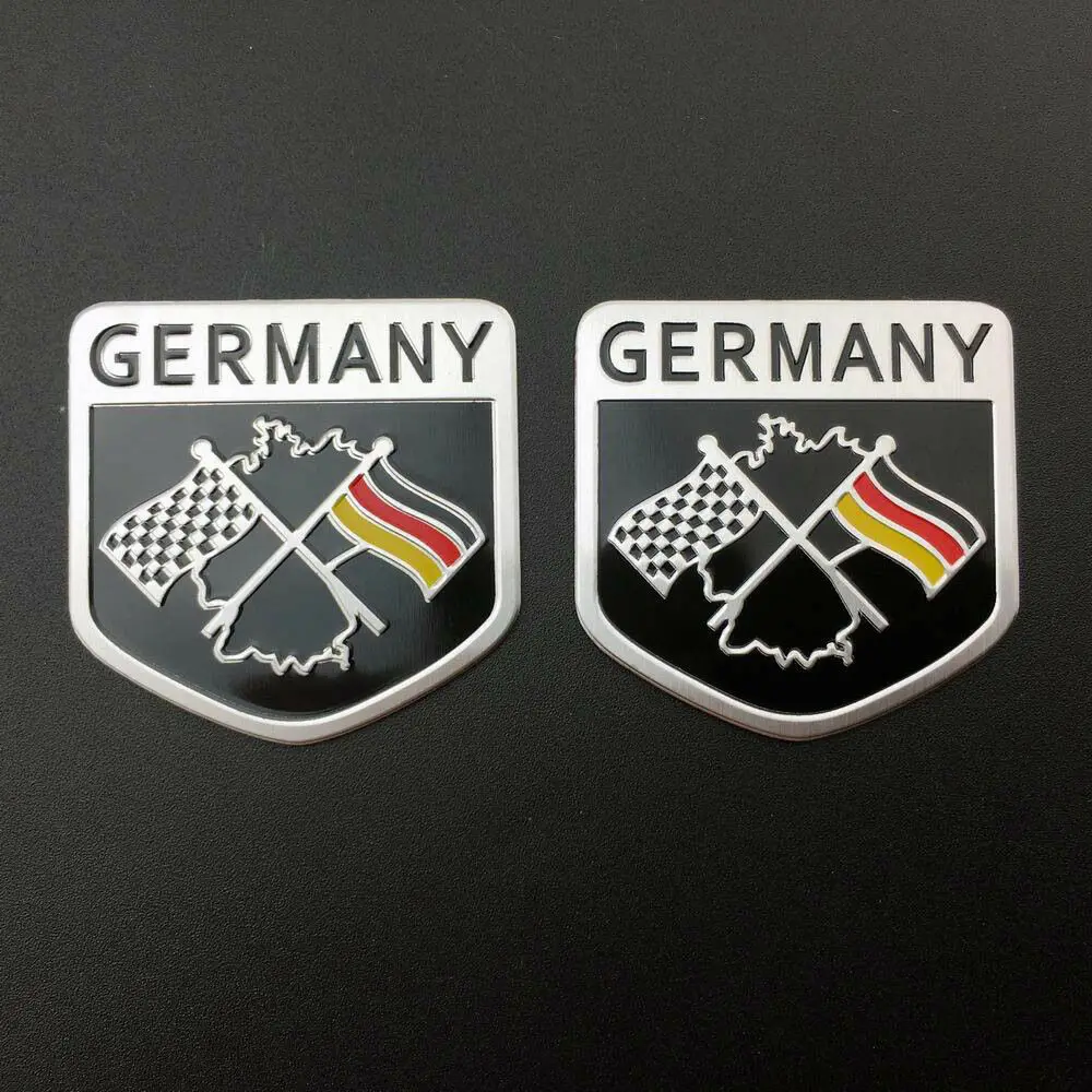 

2pcs Germany Flag Auto Trunk Side Tailgate Aluminum Emblem Badge Decals Stickers