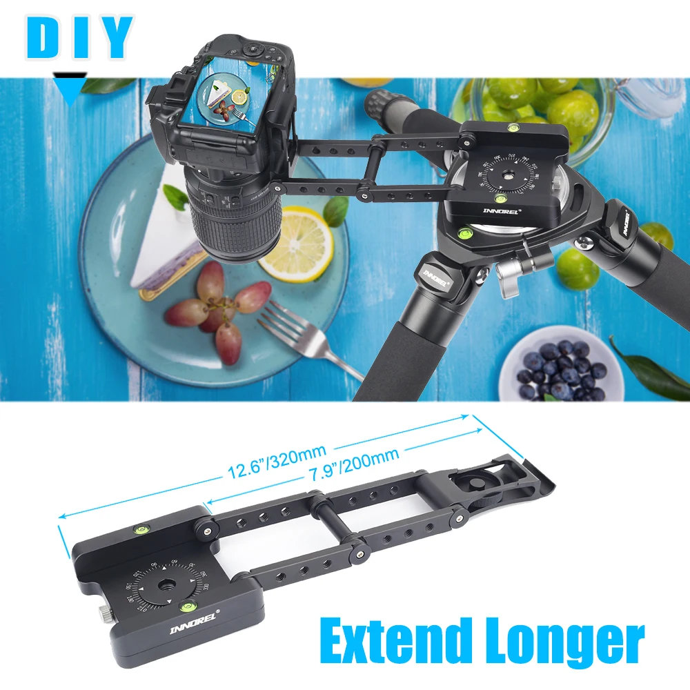 INNOREL MH5 foldable tripod head Z-shaped quick release plate can be rotated Vertical tilt Photogra