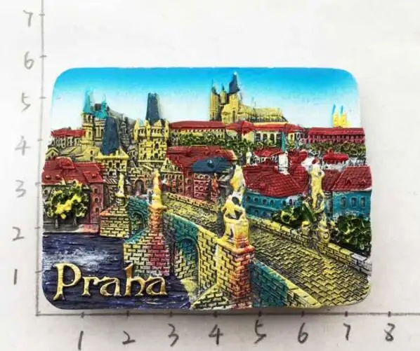 Смола 3D Чешский прагский квадрат Vltava Карлов мост магнит на холодильник сувениры для путешествий украшение дома
