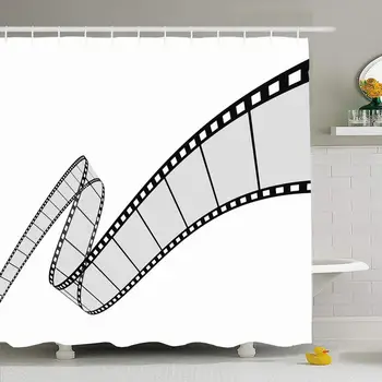 

Shower Curtain Set with Hooks 60x72 3D Cutting Fading Strip Perspective Animation White Media Object Signs Symbols Objects