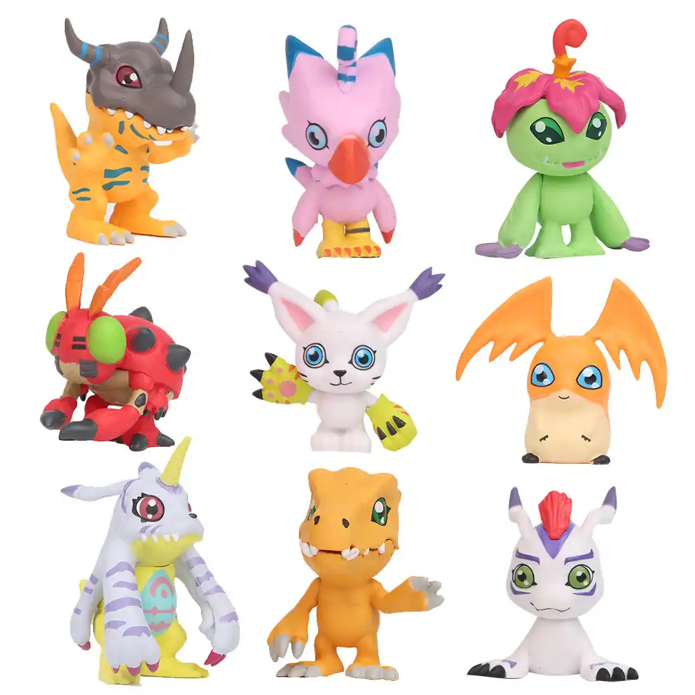 9pcs/set Anime Digital Digimon Action Figure Toys AGUMON GERYMON