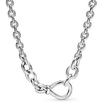 

Original Chunky Infinity Knot Chain Necklace For 925 Sterling Silver Bead Charm Necklace Europe DIY Jewelry