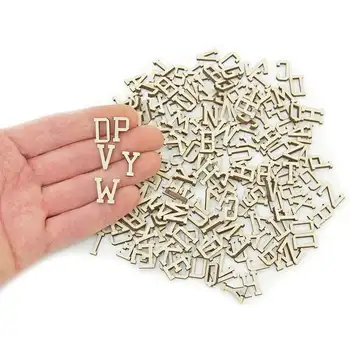 

204pcs Wooden Letters (1,5cm) Wood Lettering Embellishments Alphabet (Upper Case) Shapes Art Craft Decoration 0107