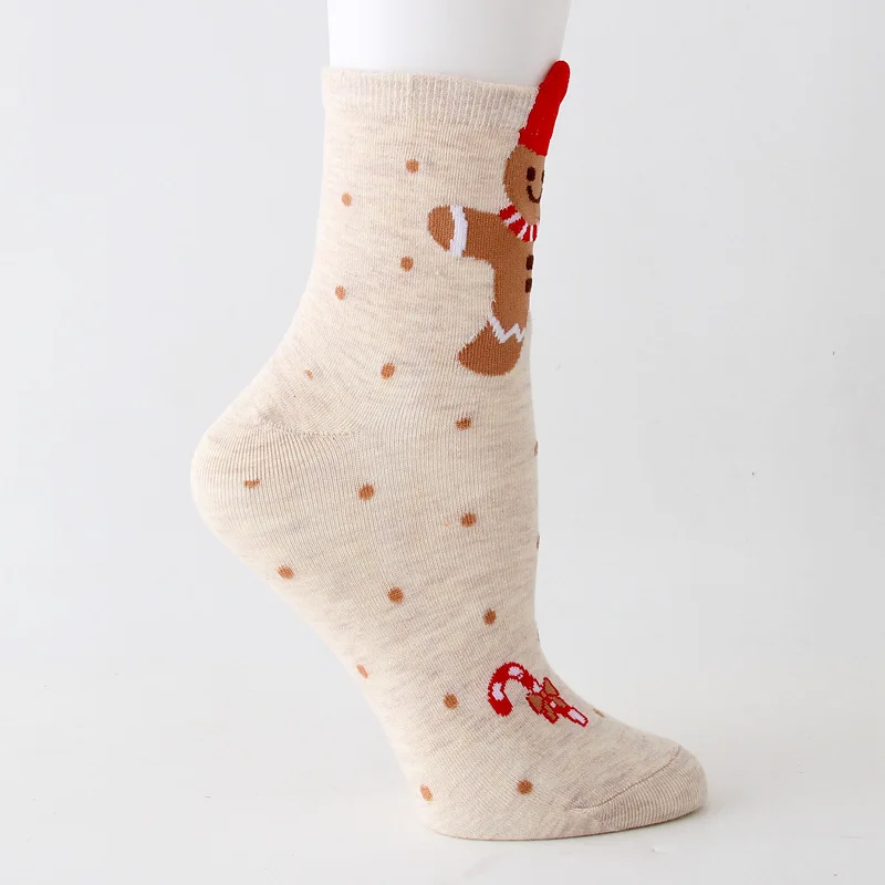 Рождественские носки, хлопковые милые забавные женские носки, Мультяшные корейские носки со снеговиком, Санта Клаусом, пингвином, медведем, рождественский подарок для девочек