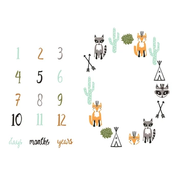 

Blanket Fox Cartoon Blanket As Month to Month Photography Props,Photography Blanket Props,Newborn Photography Props