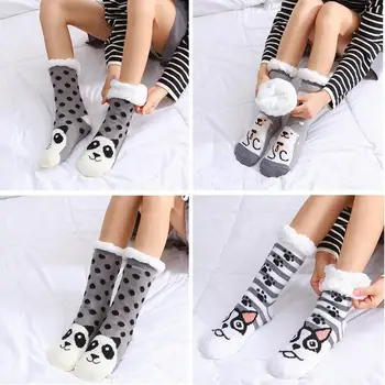 

Winter Warm Women's Floor Socks Plus Velvet Thick Non-slip Adult Socks Warm Mid-carpet Socks Stock Fleece Lining Socks