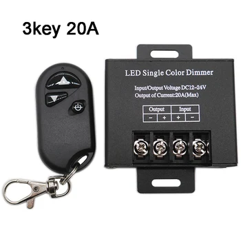 

DC 12V 24V 3keys dimmer single color led controller For 5050 3528 3014 2835 LED Strip light tape lamp