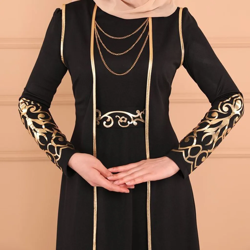 Платье Топ Новое мусульманское платье 2 шт. женское платье и халат кафтан абайя тонкие мусульманские Вечерние платья для женщин модная одежда