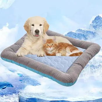 

Summer Cooling Pet Dog Mat Ice Pad Dog Sleeping Mats For Dogs Cats Pet Kennel Top Quality Cool Cold Silk Bed For Dog