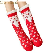 5 видов цветов, зимние теплые носки с рождественским принтом Нескользящие толстые длинные носки для сна для женщин и девочек рождественские носки для женщин, Meia 910