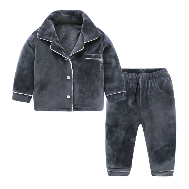 Boys Home Pajamas Suit Winter Children's Autumn Pajama Sets Kids Warm Two Piece Set Baby Pajamas Thick Home Sleepwear Sets