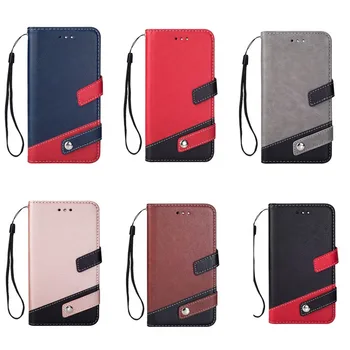 

Leather Wallet Case For Iphone 11 Pro XR XS MAX X 8/7 6 /SE 5 5S/Galaxy Note 9 S9 Hit Color Hybrid TPU Cover Strap 100PCS