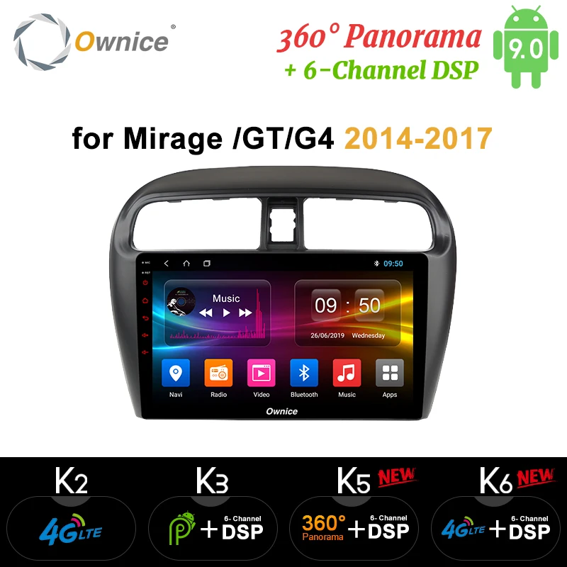 Ownice " 8 ядерный Android 9,0 автомобильный радиоприемник k3 k5 k6 для Mitsubishi Mirage GT G4 gps Navi 4G LTE DSP 360 панорама оптическая