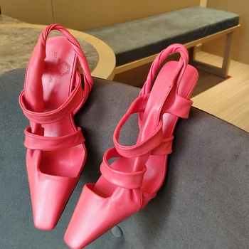 

Lvbvrv business women's shoes 8.5cm high heels, pointed color leather upper, top layer leather hand woven Italian high-end shoes