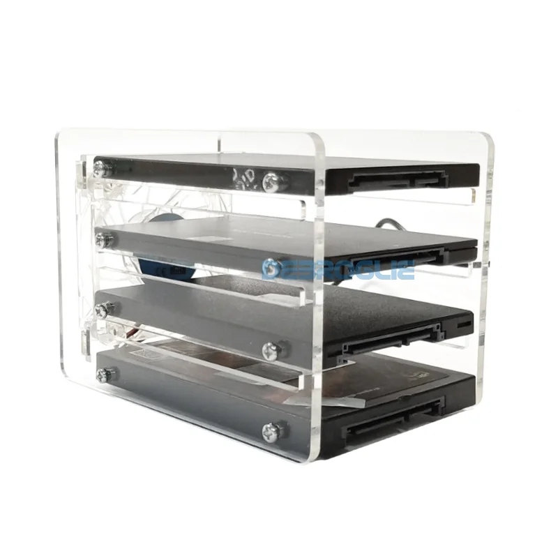 VBESTLIFE DIY Acryl Festplattenhalterung - Für 6x 3,5 Zoll HDD Transparent