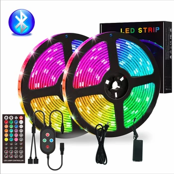 

Bluetooth LED Strip Light 44 Key Dimmable RGB Christmas Holiday Lighting TV Home Hotel Outdoor Garden Ceiling Lights CE