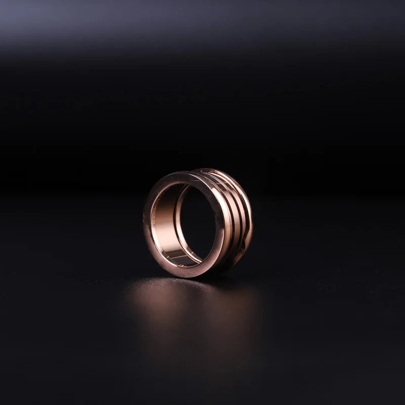 

BCOOL Bulgarian Fashion Punk Wind Spring Ring Ring Original 1:1 Copy, Male Ring Female Ring Gold Ring Jewelry Gift With Logo.