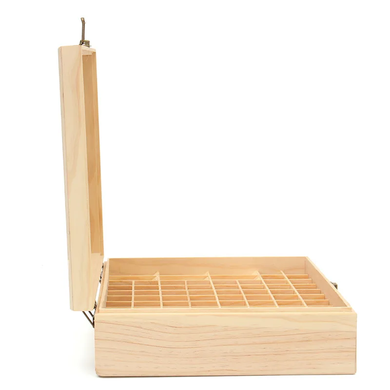 

Single-layer Wooden Large Essential Oil Storage Box Case Container 64 Bottles Aromatherapy Organizer Storage Case
