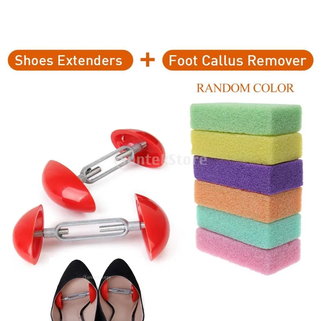 2019 Hot Mini Men's Women's shoes Stretchers Shoe Tree Shapers Width Extenders Adjustable + Foot Care Scrub Skin Remover Cleaner