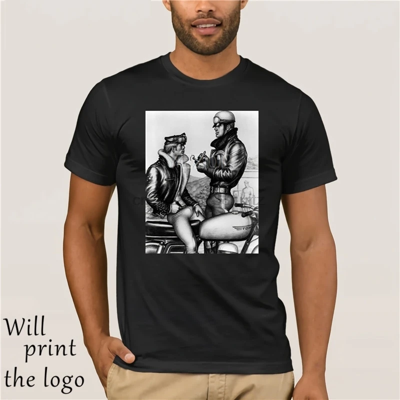 Uomini di Estate Abbigliamento Meganho Disegno Bob Mizer Tom Di Finlandia Mens T-Shirt In Cotone O Collo |