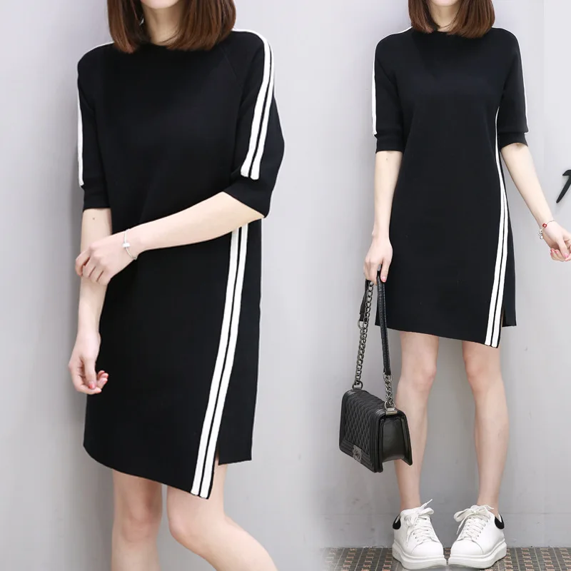 

2019 Elegant Summer Casual New Style Fashion Slim Fit Slimming Mid-length Dress GIRL'S Shu Women Clothes Fashion