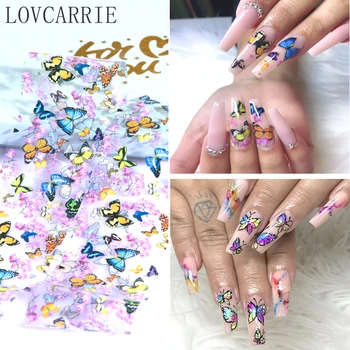 

1 Roll Butterfly Nail Art Sticker Transfer Foil Nails Stickers Plum Flower Foil Decal for Nail Art Decorations Manicure Designs