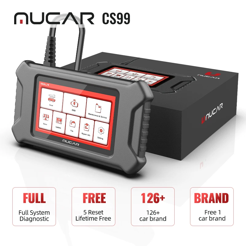 Mucar CS99 OBD2 Full System Auto Code Reader Oil/SAS/BRAKE/DPF/ETS Reset Lifetime Free Update Car Diagnostic Tool Andriod |