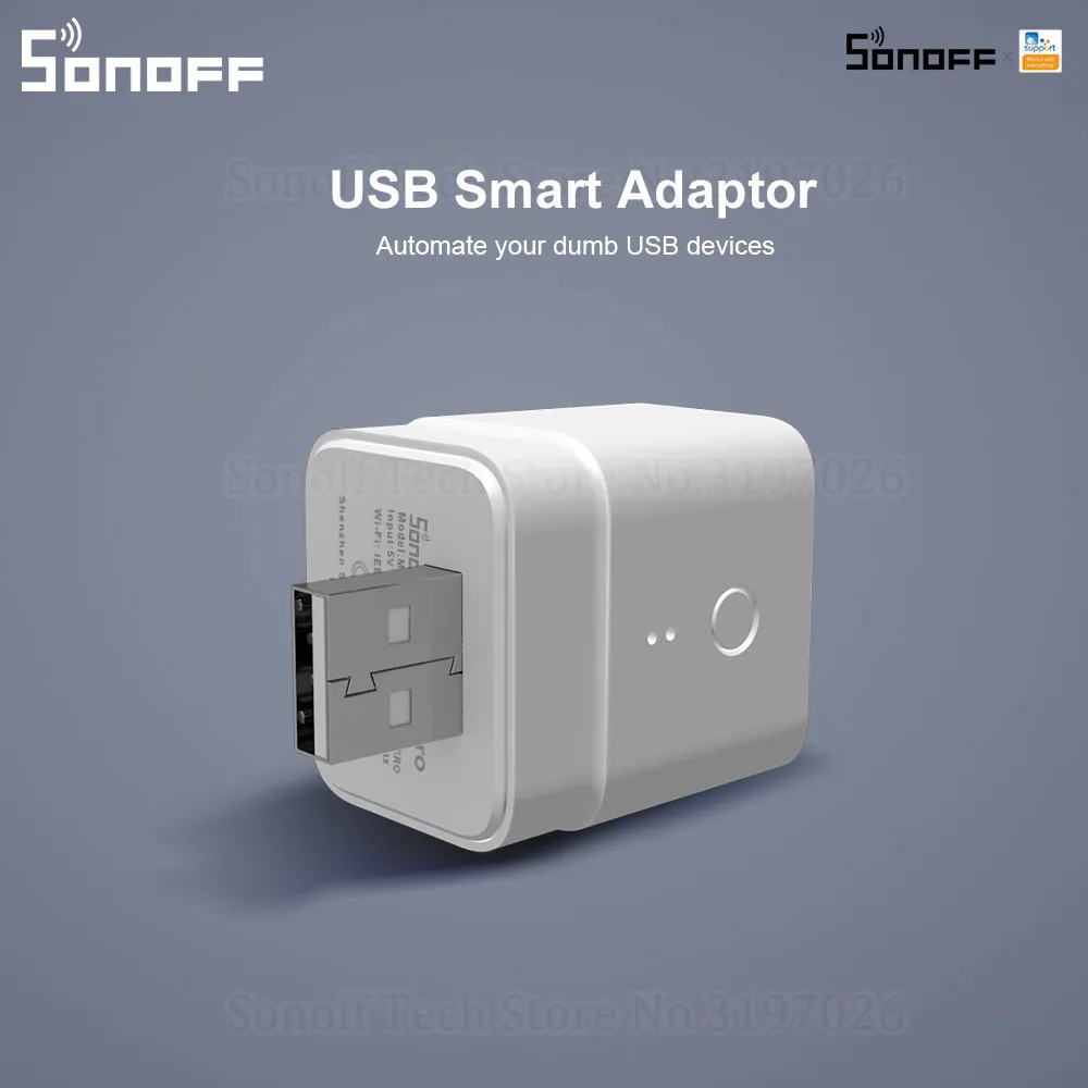 Itead Sonoff Micro 5 в беспроводной USB Смарт адаптер гибкий портативный смарт