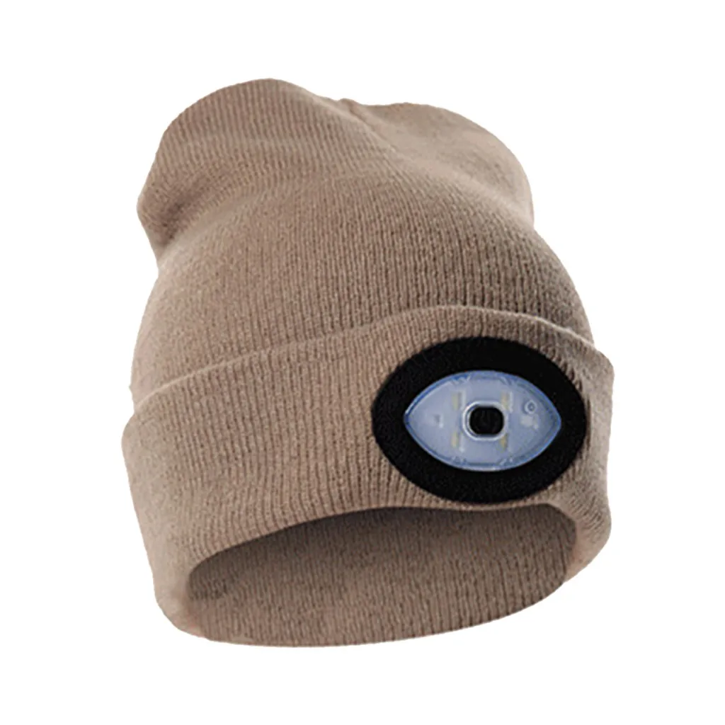 Светодиодный головной убор шапочка теплый свет налобный фонарь Ha USB перезаряжаемая шляпа с подсветкой для альпинизма ночная рыбалка светодиодный светящийся Теплый головной убор
