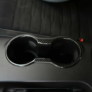 

For Ford Mustang 2015-19 Cup Holder Cover Carbon Fiber Molding ABS Accessories