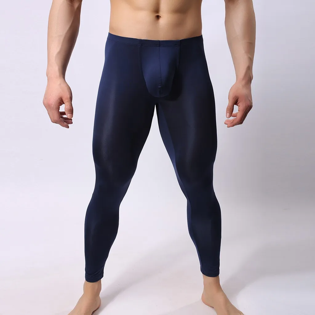 Мужские брюки сексуальные новые стильные модные Сексуальные облегающие супер-тонкие термальные брюки нейлоновые сохраняющие тепло Леггинсы длинные леггинсы