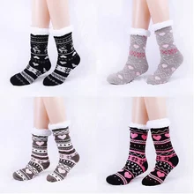 Утолщенные вязаные носки, женские модные нескользящие носки в японском стиле, милые высококачественные Лыжные носки в полоску с сердечками