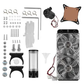 

DIY Desktop PC Computer Water Cooling Cooler Radiator LED Set Kit+Aluminum Row+Pump Water Cooling Kit