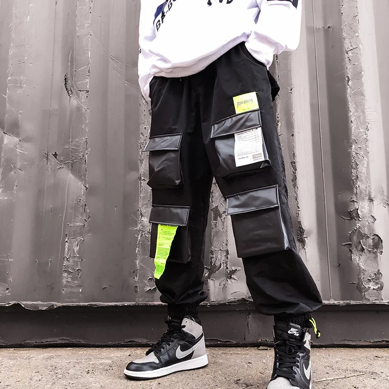 Модные мужские уличные спортивные штаны Jogger с эластичной резинкой на талии, брюки длиной до щиколотки, карманные джоггеры, повседневные брюки карго для мужчин