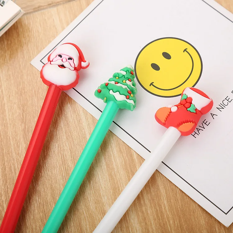 

24 pcs Creative Santa gel pen Cartoon stereo silicone Student stationery prizes Office supplies kawaii school supplies