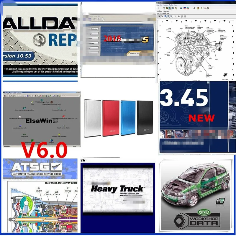 PROD 1005002705541849 2021 New Alldata Auto Repair Software 10.53v ATSG
Vivid workshop Mitell elsawin All Data heavy truck Software 1TB HDD
Hard Disk