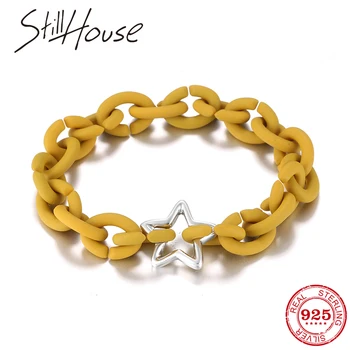 

2019 Fashion Yellow Hard Rubber High quality star Bead Bracelets X For Women Men Jewellery Fashion gifts