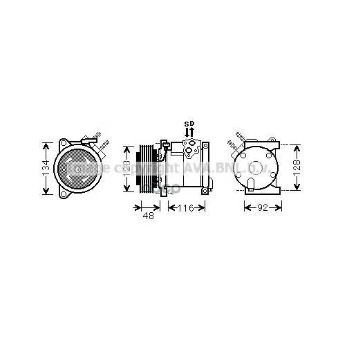 Компрессор Кондиционера Chrysler: Voyager Iv(Rg, Rs) 3.3/3.3 Awd/3.8/3.8 Awd 00-08 Ava арт. CRAK102