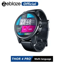 Zeblaze Thor 4 PRO 4G смарт часы 1,6 дюйма Хрустальный Дисплей gps/ГЛОНАСС 4 ядра 16 GB 600 mAh гибридный кожаный умные часы с ремнем Для мужчин