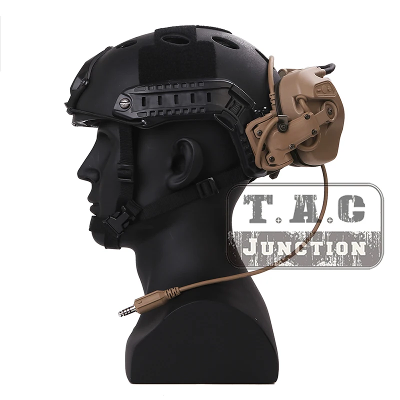 FCS RAC Tactical Rail Attached коммуникационная гарнитура с шумоподавлением для быстрого шлема тактическая гарнитура с высоким вырезом