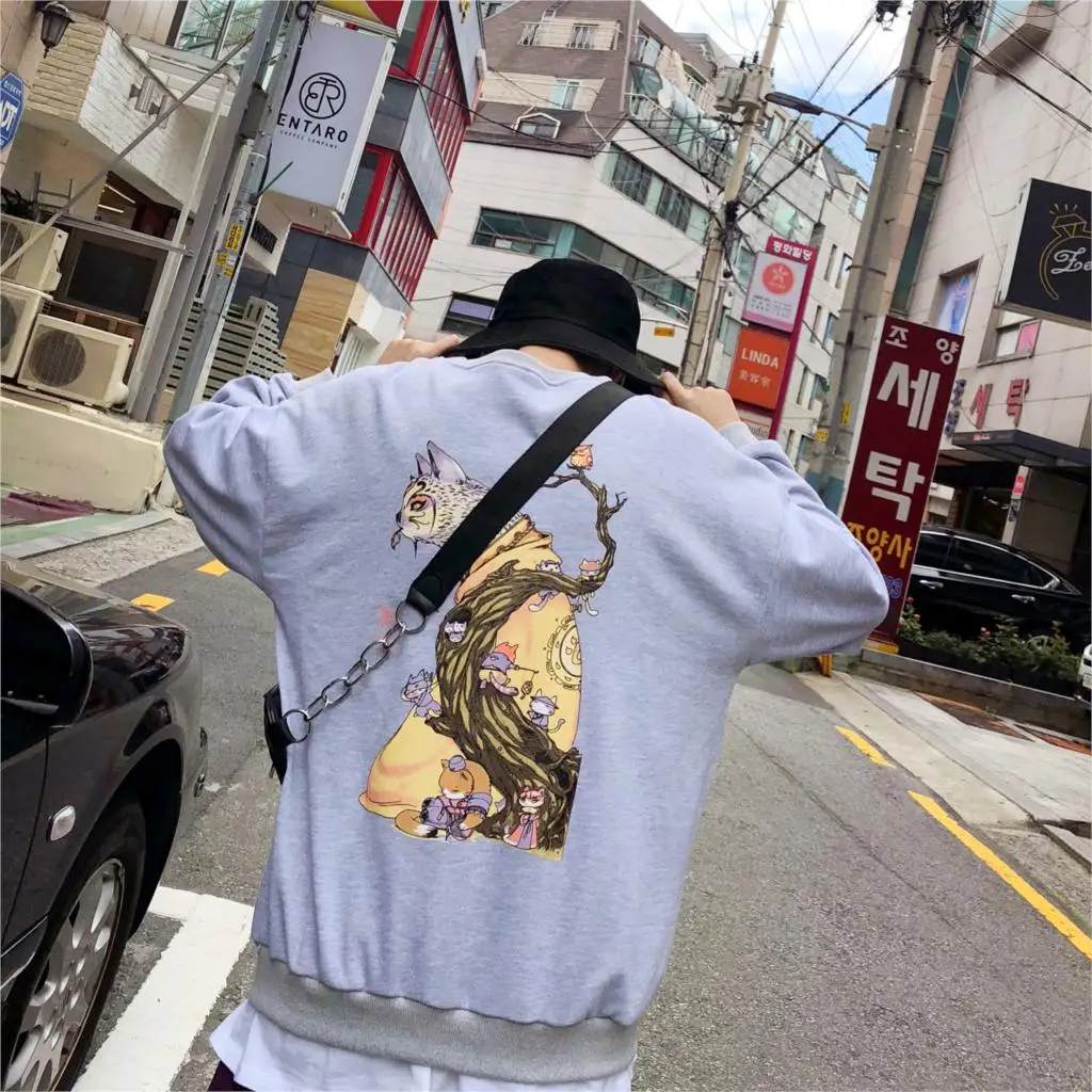 Забавные толстовки Для мужчин Толстовка Для мужчин s Harajuku принт худи с круглым вырезом мужской в стиле «хип-хоп» Японии, Железным человеком - Цвет: Grey(Asian Size)