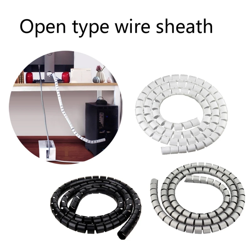1M 10/25mm Wire Spiral Wrap Sleeving Band Tube Cable Protector Line Managemen UQ 1M 10/25mm Wire Spiral Wrap Sleeving Band Tube Cable Protector Line Managemen UQ
