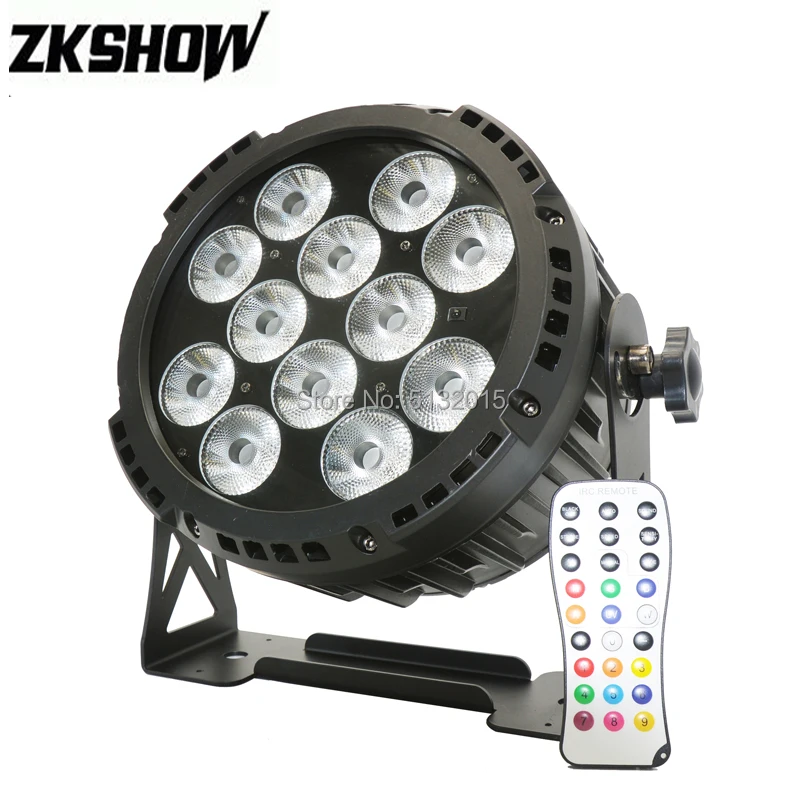 

12*18W LED Flat Par Light IP65 RGBWAUV Battery Power Wireless Rechargeable DMX DJ Disco Party Pro Stage Lighting With Flightcase