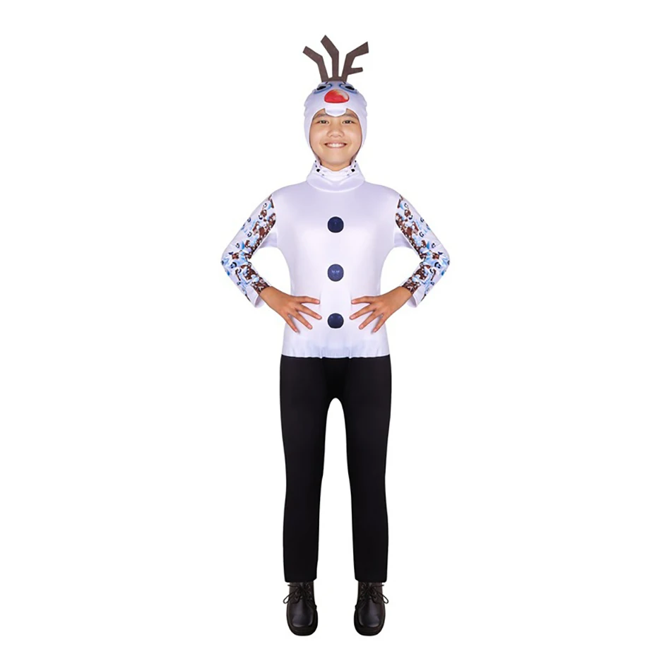 Olaf Jumpsuit B Новейший костюм Снежной Королевы 2, платье принцессы Эльзы, Анны, костюм Эльзы, карнавальный костюм с аксессуарами, парик Олафа, приключения - Цвет: Olaf Jumpsuit B