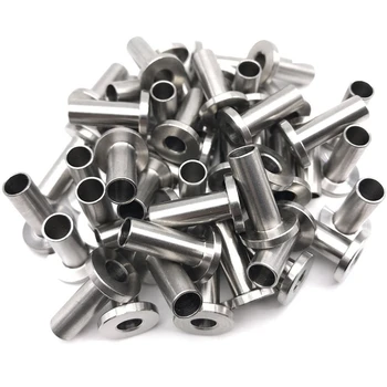 

Stainless Steel Protector Sleeves For 1/8 Inch Cable Railing , Wood Posts , Diy Balustrade T316 Marine Grade 64 Pack