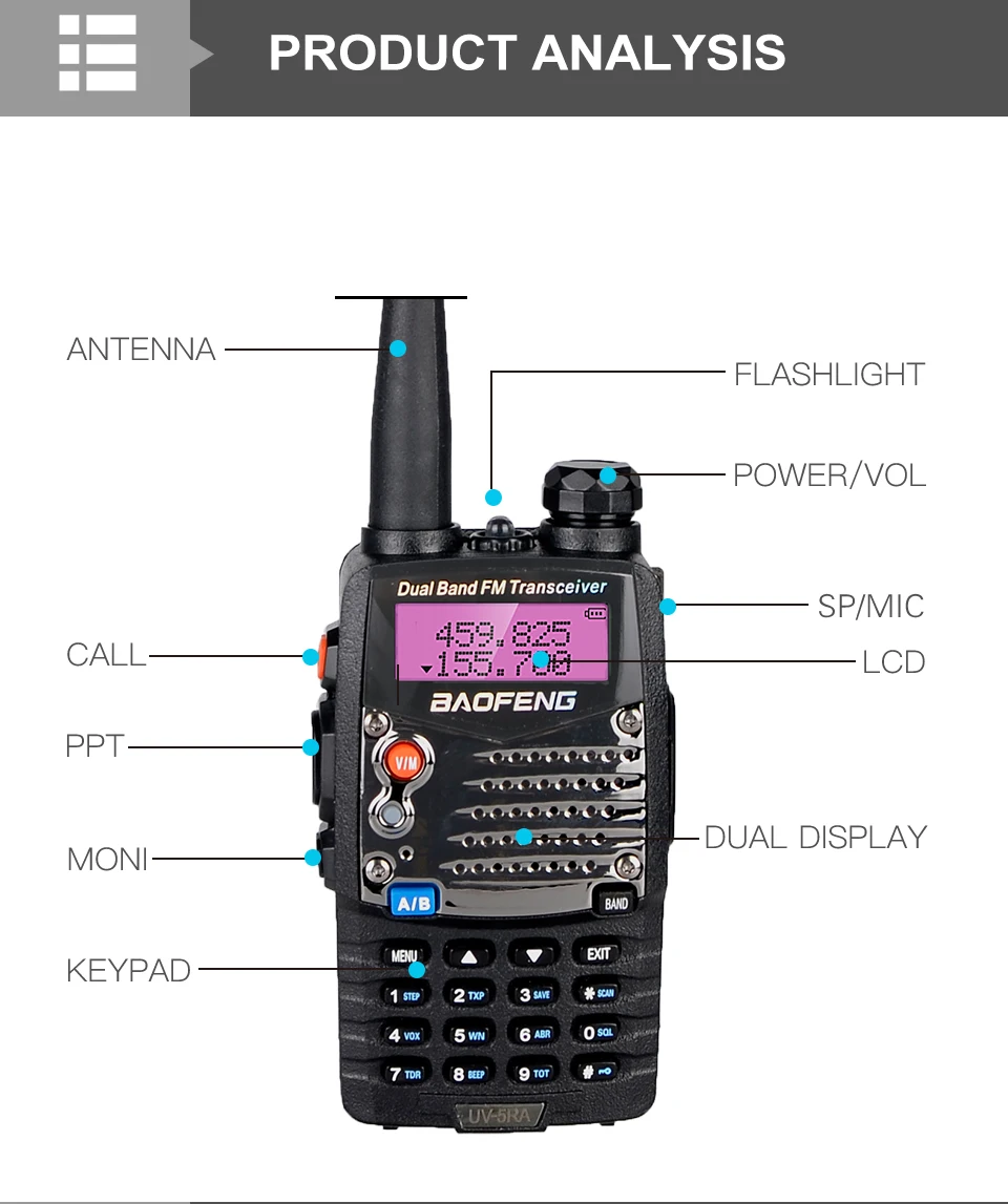 Обновление Baofeng UV-5R рация UV-5RA Профессиональный CB радио 5 Вт 128CH двухдиапазонный СВЧ/УВЧ-трансивер Охота двухстороннее радио