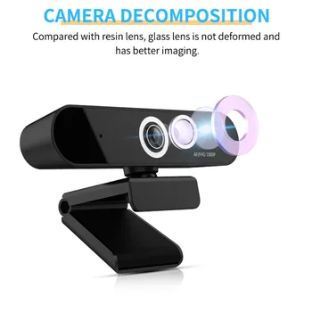 

USB HD1080P Webcam Built-in Microphone Auto Focus High-end Video Call Computer Camera For Microsoft HP Computer With Microphone